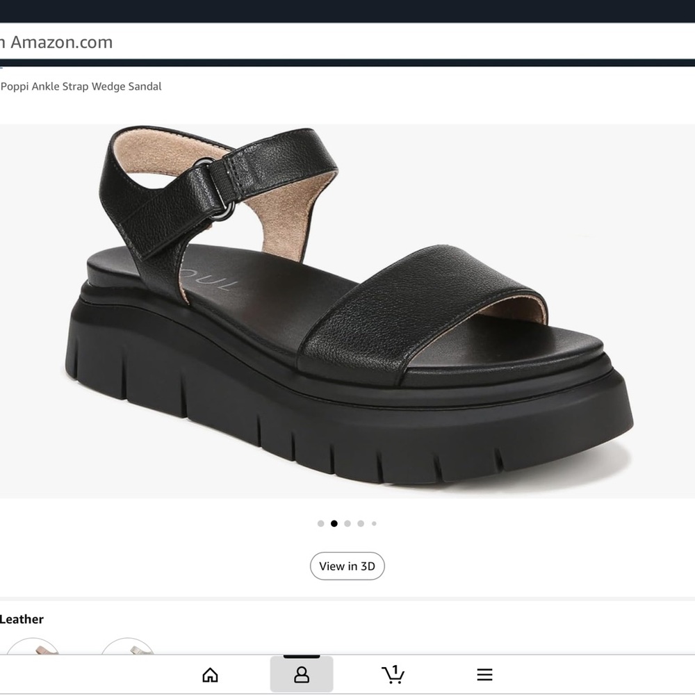 Natural Soul Black Platform Sandals with Chunky Sole
